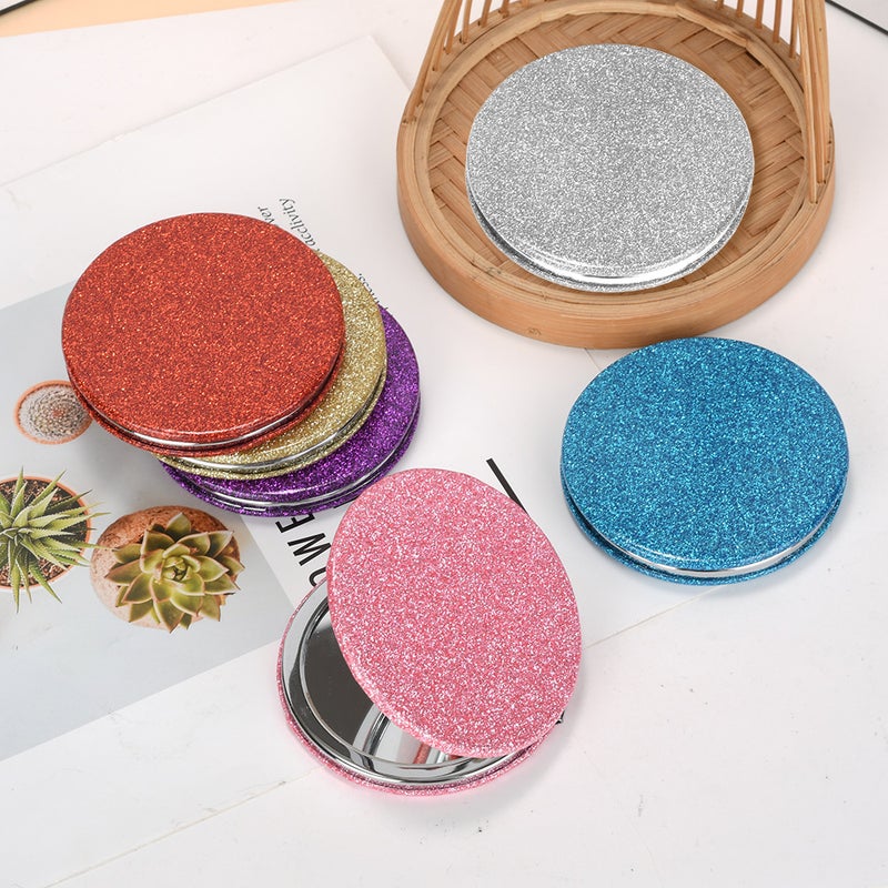 Small Mirror Portable Mini Girls Round Portable Makeup Mirror Female Student Makeup Mirror Folding Mirror - Image 3